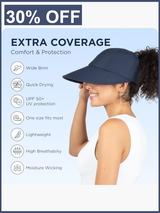 Wide Brim Ponytail Sun Hat UPF 50 Sun Protection Adjustable main image 4